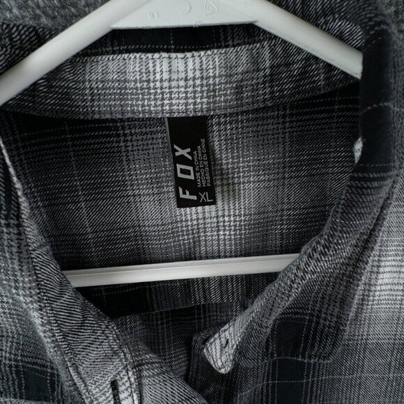 Fox Racing Button Up Shirt Women Black White Plaid Flannel Long Sleeve XL Ladies - Picture 8 of 16